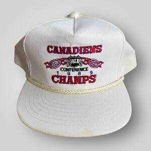 1989 Montreal Canadiens Wales Conference Champs Rope Snapback NHL Hockey Hat